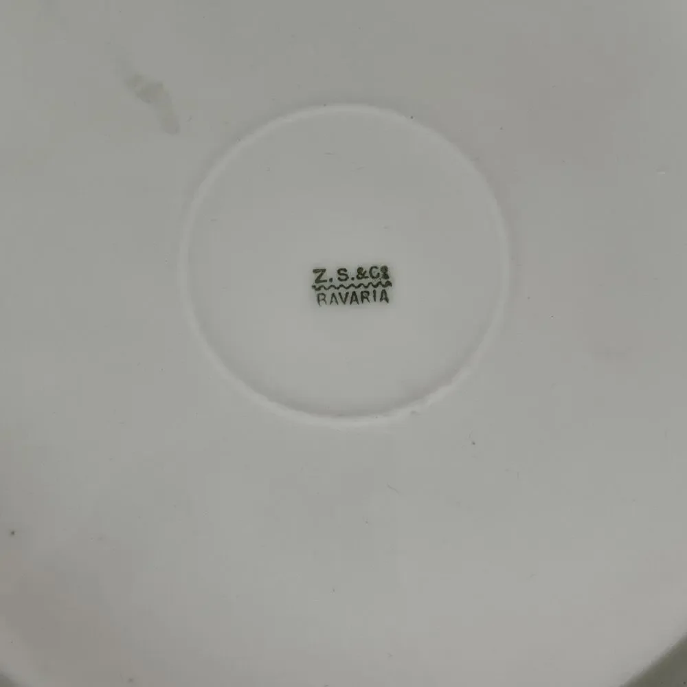 ZS &Co Zeh Scherzer Bavaria Pink Peony Gold Scroll Dinner Plate